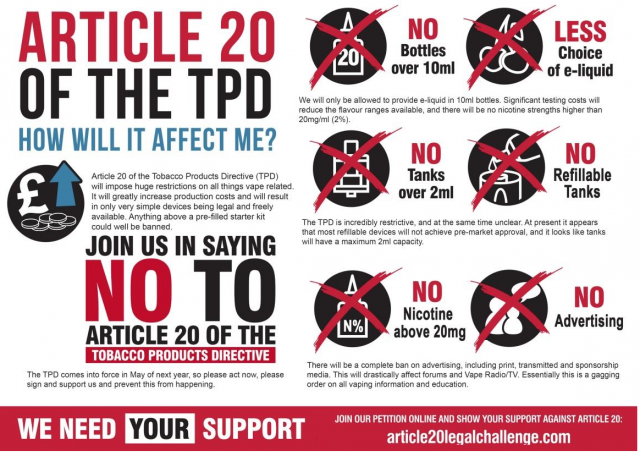 TPD (Tobacco Products Directive) What it means to Vapers.